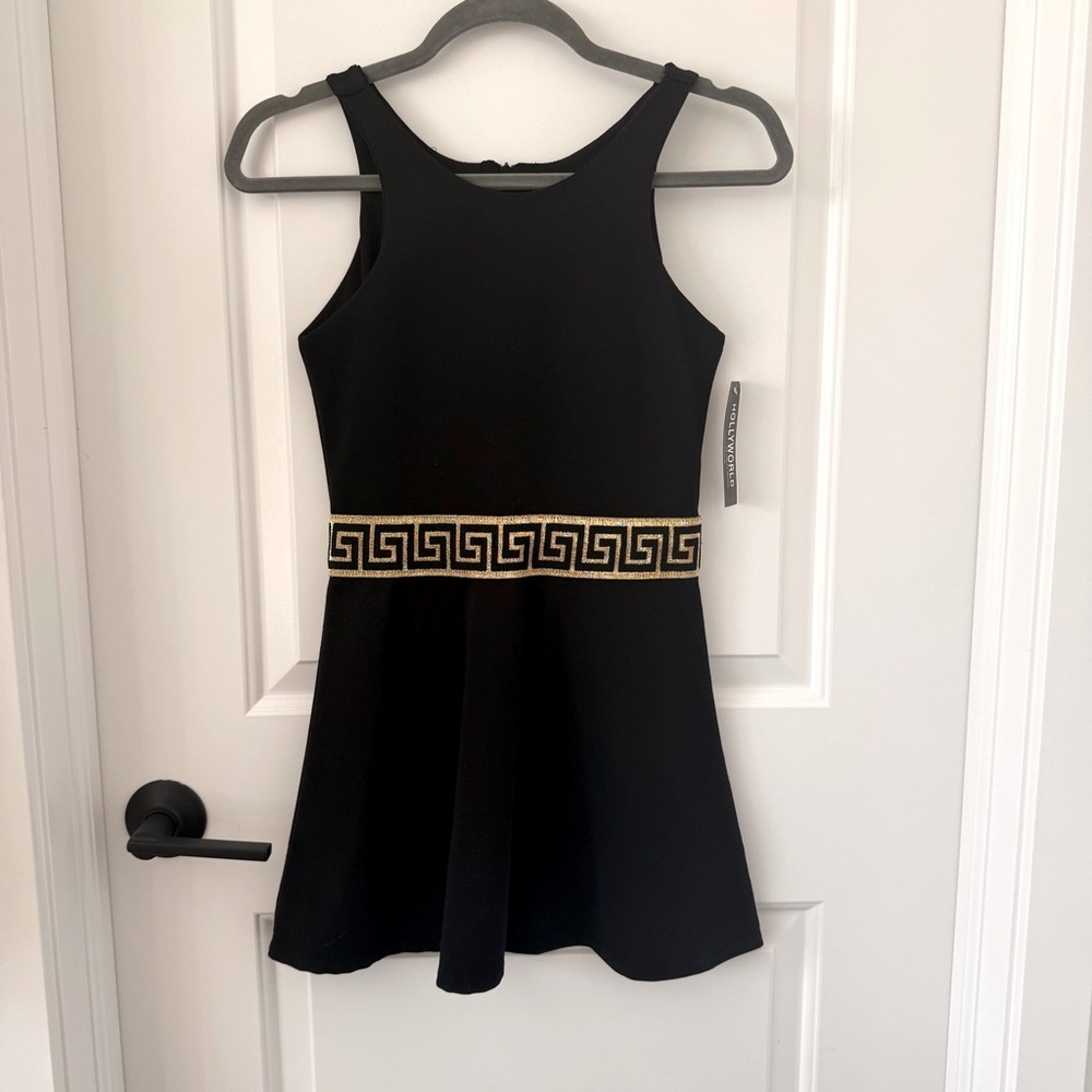 HOLLYWOOD, Girls Little Black Dress with Waist Detail, Size 14
